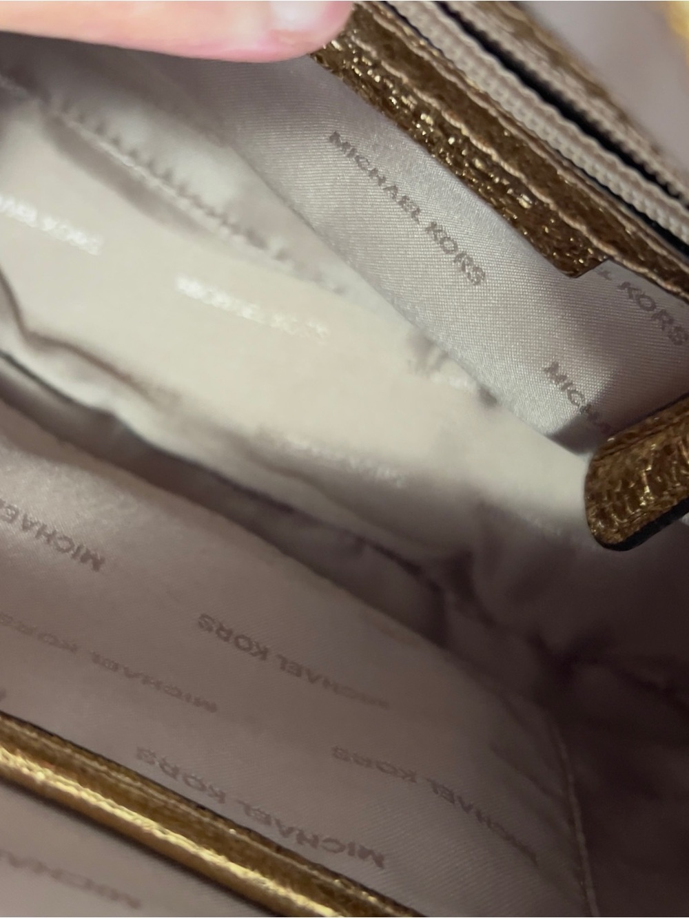 Michael Kors Metallic Gold Quilted Crossbody with Tassel - Picture 6 of 6